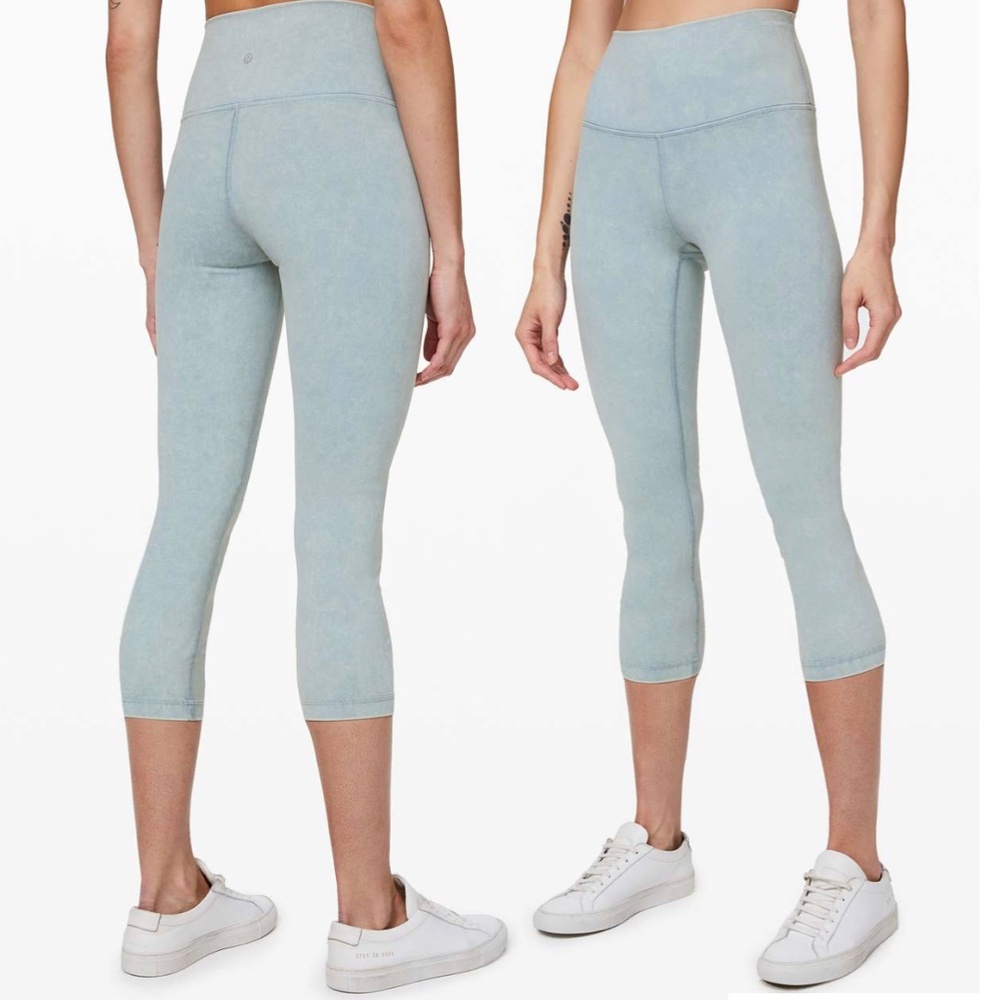 Lululemon Wunder Under High Rise Crop Light Blue 10